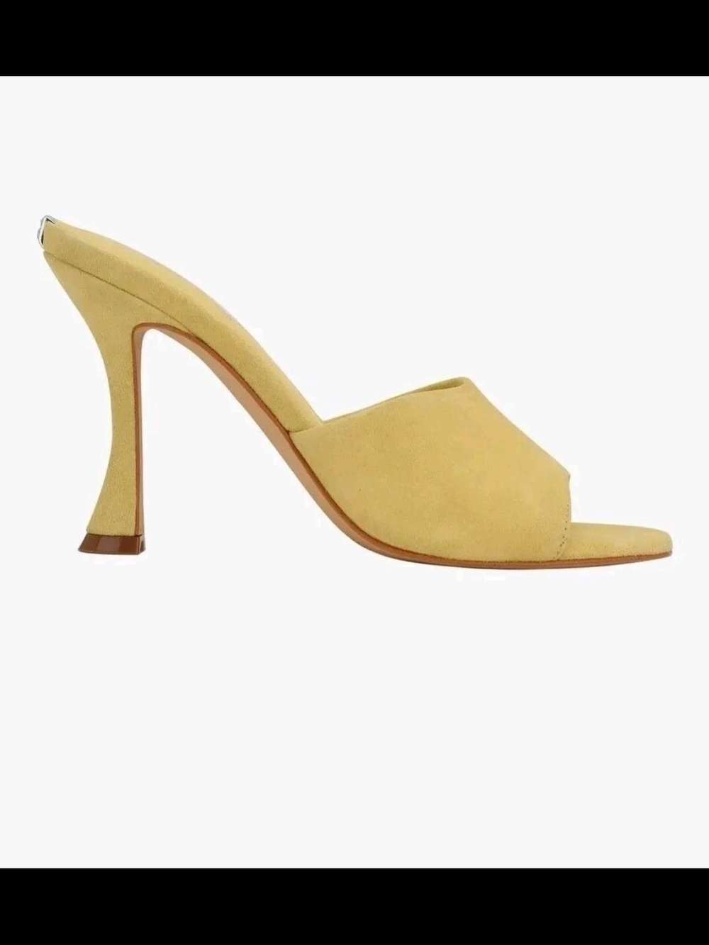 GUESS Women's Hambree in Yellow Suede Open-Toe Mule Heels - Picture 2 of 3
